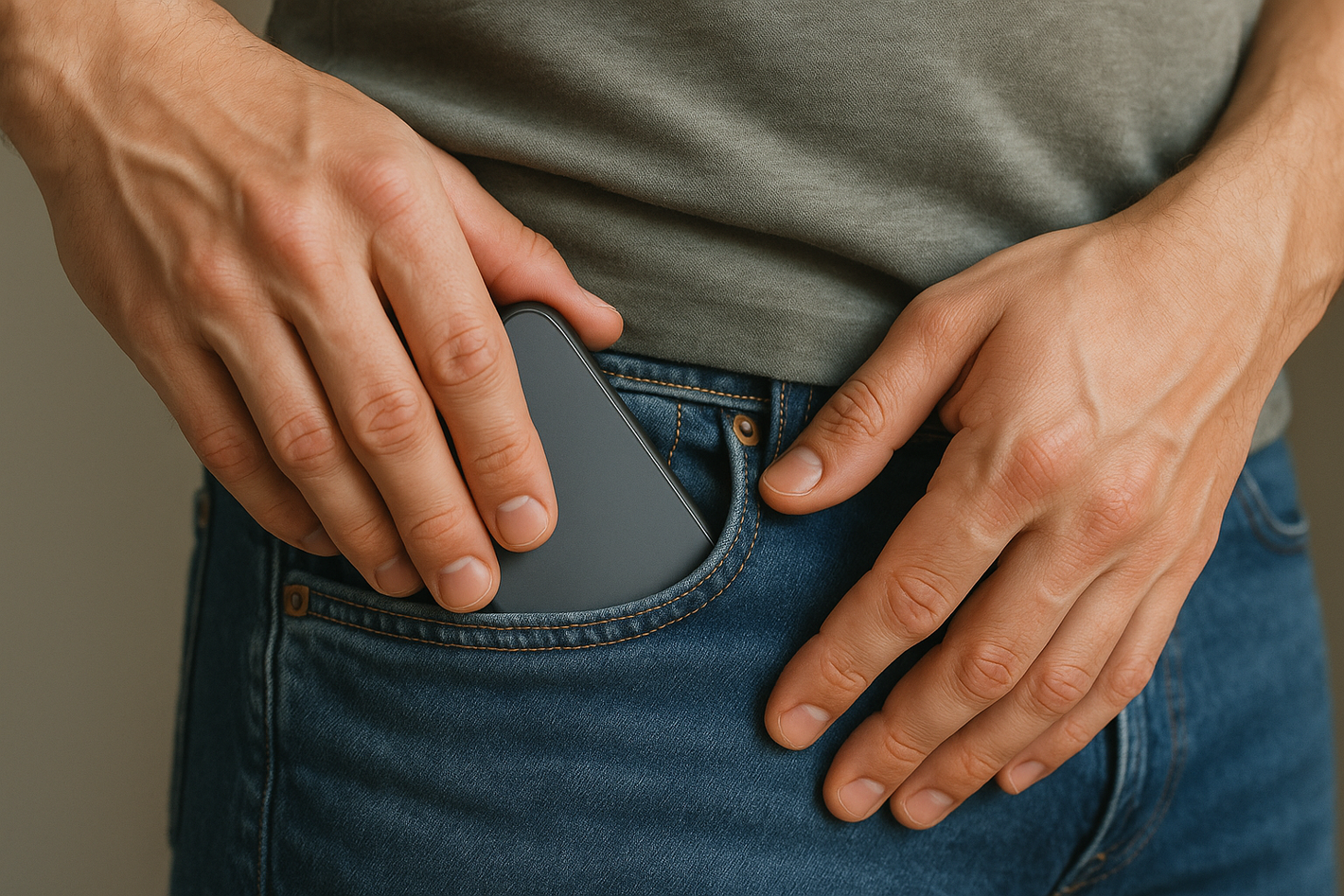 putting something in pocket